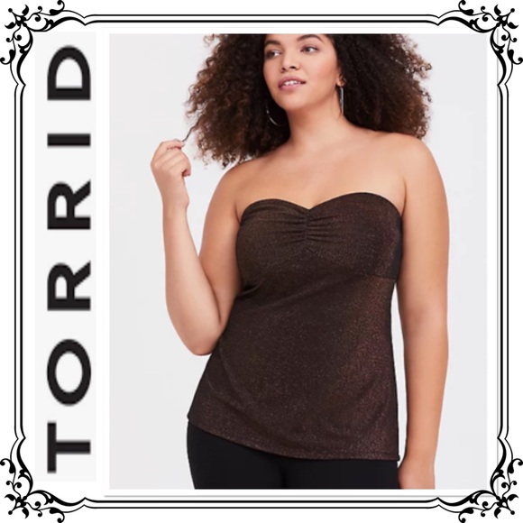torrid Tops - TORRID ⭐️ Metallic Knit Ruched Tube Top